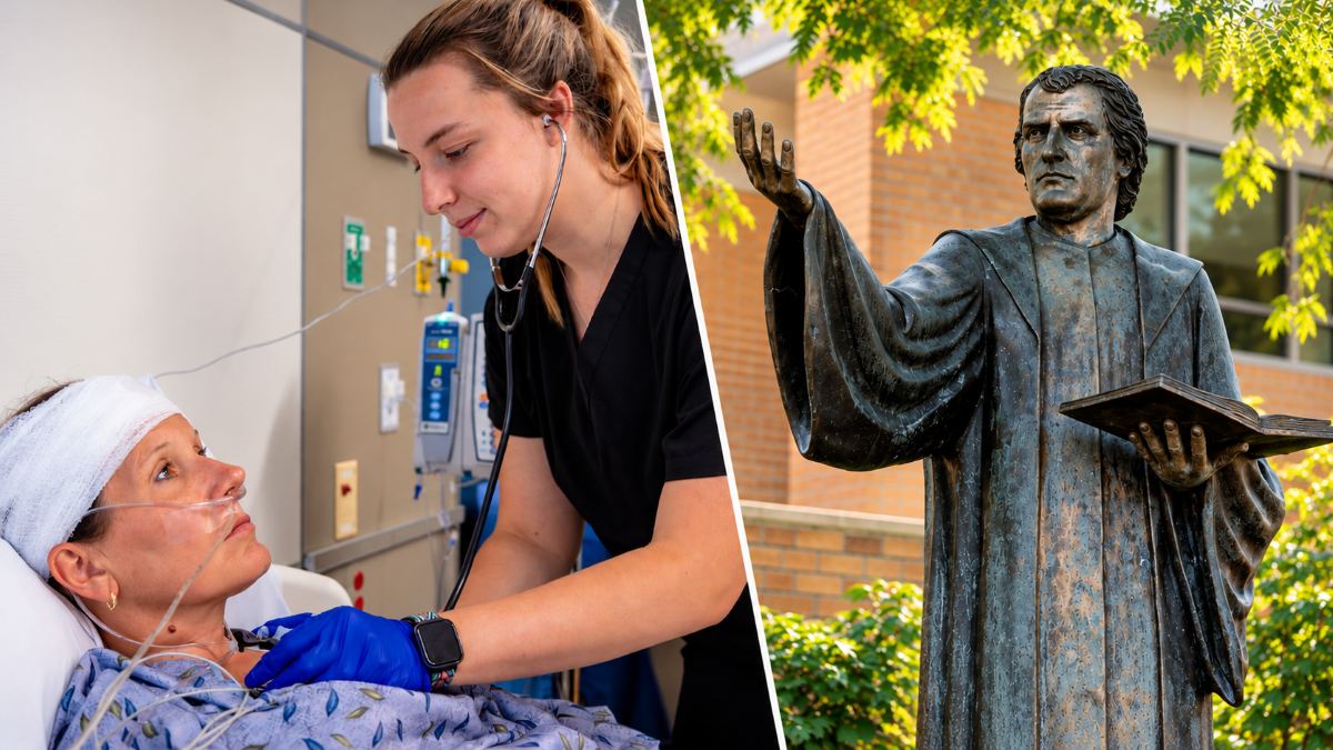 a side by side photo comparing healthcare to the reformation