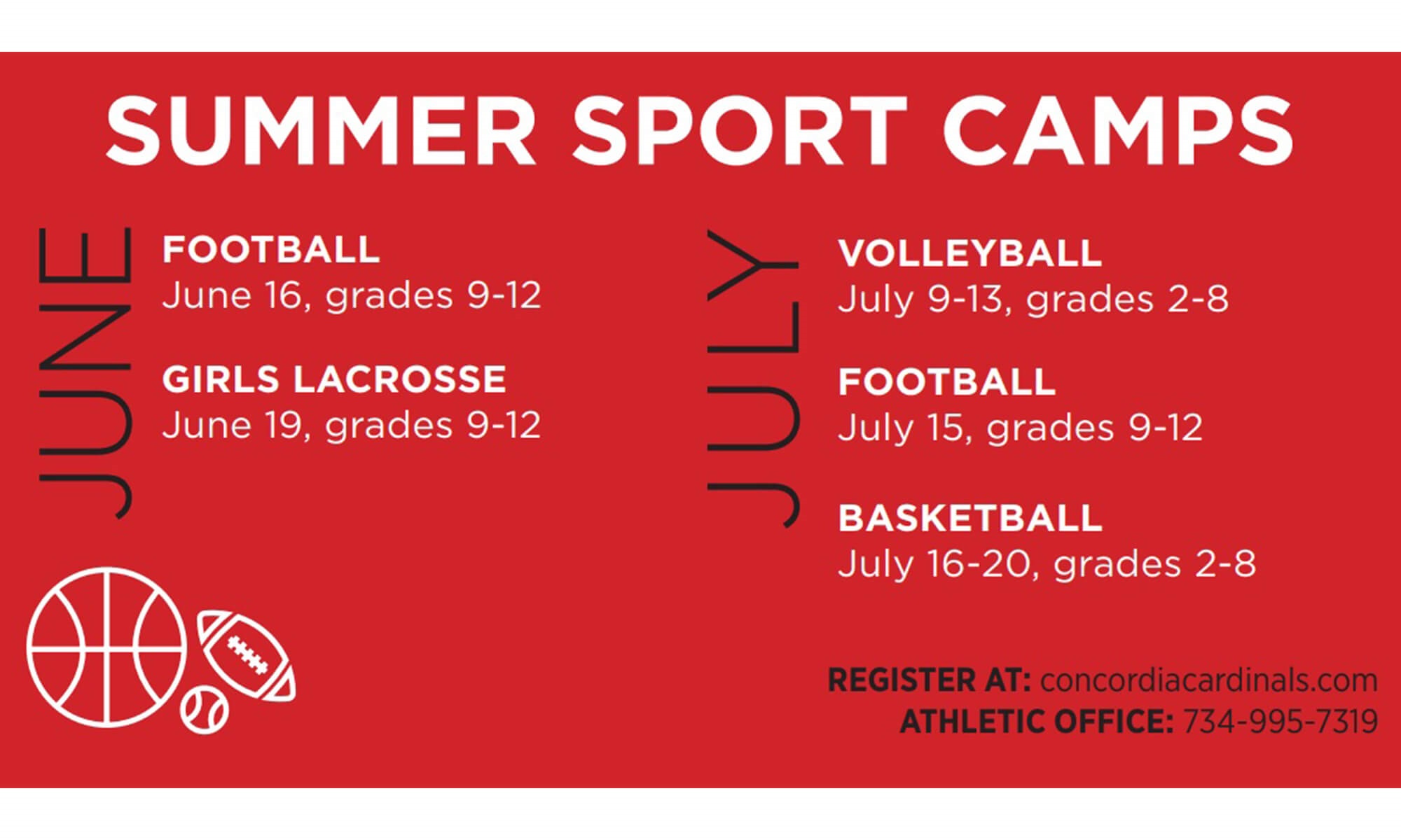 Concordia athletics offers summer sport camps for youth